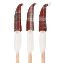 Prodotto Paletti decorativi a forma di elfo natalizio, Babbo Natale con cappello di feltro, 58 cm, 6 pezzi