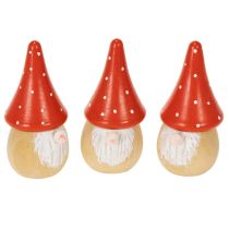 Prodotto Mini statuette di gnomi in amanita muscaria, decorazione da tavolo, 10 cm, 6 pezzi