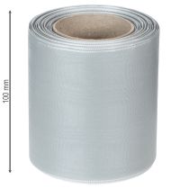 Prodotto Nastro in raso per corone funebri, color argento, largo 100 mm e lungo 25 m, ideale per corone funebri, commemorative e per anniversari, resistente alle intemperie e compostabile.