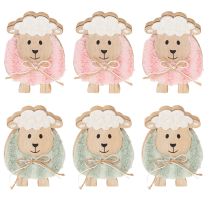 Prodotto Pecore di legno Figurine carine per Pasqua e Primavera 11cm 6 pezzi