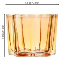 Prodotto Portacandele in vetro Fiore Arancione Ø7,5cm A6cm 6pz