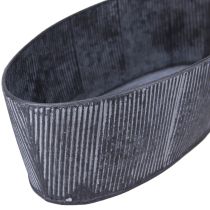 Prodotto Ciotola Ovale Metallo Nero Grigio Vintage 32,5/37cm Set di 2