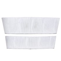 Prodotto Ciotola ovale in metallo bianco argento 32,5 cm/37 cm set da 2