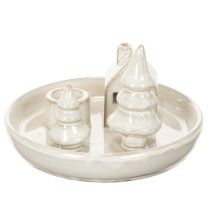Prodotto Portacandele decorativo in ceramica con casetta e alberi, 16 cm