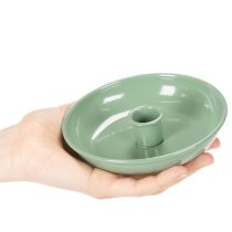Prodotto Candeliere decorativo in metallo verde, per candele affusolate, 13 cm