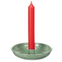 Prodotto Candeliere decorativo in metallo verde, per candele affusolate, 13 cm