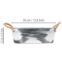 Prodotto Ciotola ovale 35 cm x 21,5 cm H11,5 cm, zinco lucido