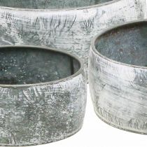Ciotola decorativa in metallo ciotola rotonda grigia Ø22/18,5/14,5 cm