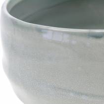 Ciotola in ceramica, fioriera ondulata, decoro ovale in ceramica, H cm 7,5