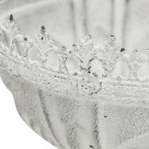 Ciotola per tazza in metallo bianco ciotola decorativa effetto antico Ø15,5 cm