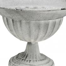 Coppa ciotola calice decorativo bianco in metallo Ø16 cm H11,5 cm