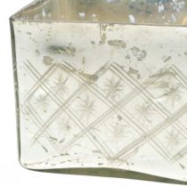 Prodotto Barattolo in vetro con coperchio in vetro shabby decoro champagne 14×14×14,5cm