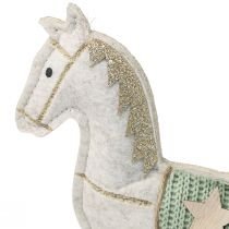 Prodotto Decorazione cavallo a dondolo natalizio crema 20x4,5x22cm 2 pz
