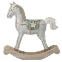 Prodotto Decorazione cavallo a dondolo natalizio crema 20x4,5x22cm 2 pz