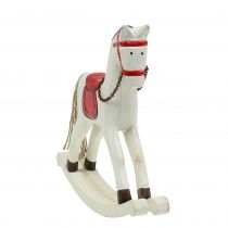 Prodotto Cavallo a dondolo in legno bianco, rosso 25 cm x 20,5 cm