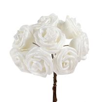 Rose bianche in schiuma con madreperla Ø2,5cm 120 pezzi