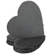 Prodotto Decorazione a forma di cuore in ardesia, piatto in ardesia a forma di cuore, 20 cm, 5 pezzi