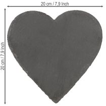 Prodotto Decorazione a forma di cuore in ardesia, piatto in ardesia a forma di cuore, 20 cm, 5 pezzi
