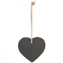 Prodotto Lavagna in ardesia piccolo cuore da appendere nera 7,5 cm 6 pezzi