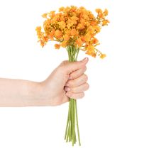 Prodotto Ramo artificiale di gypsophila arancione per composizioni floreali, 30 cm, 10 pezzi