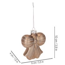 Prodotto Decorazioni natalizie in vetro, fiocco per appenderle, 10 cm, 2 pezzi