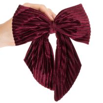 Prodotto Fiocco in velluto a coste rosso per decorazioni natalizie da appendere, 24 cm, 2 pezzi