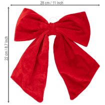 Prodotto Fiocco decorativo rosso per Natale, 28 cm, 3 pezzi