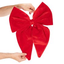 Prodotto Fiocco decorativo rosso, grande fiocco in velluto per finestra o porta, 50 cm