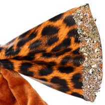Prodotto Fiocco decorativo con stampa animalier leopardata, 20 cm, 3 pezzi