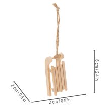 Prodotto Slitta decorativa da appendere all'albero di Natale, 6 cm, 6 pezzi