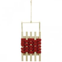 Prodotto Slitta decorativa Slitta natalizia in legno L42×W17×H12cm