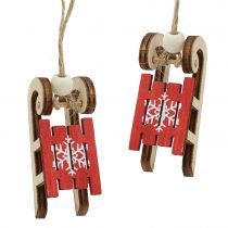 Prodotto Slitta da appendere rossa 4 cm 12 pz