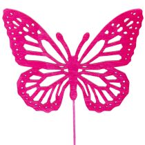 Prodotto Farfalle decorative su steli come delicati accenti per tavoli e fioriere, 8 cm, 18 pezzi