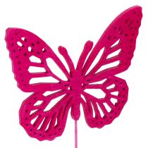 Prodotto Farfalle decorative su steli come delicati accenti per tavoli e fioriere, 8 cm, 18 pezzi