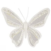 Prodotto Decorazione farfalla piuma aspetto farfalla 15x13 cm 2 pz