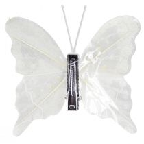 Prodotto Decorazione farfalla in bianco su clip 7,5 cm x 7 cm 4 pezzi