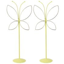 Prodotto Supporto decorativo in metallo farfalla verde oro H29cm 2 pz