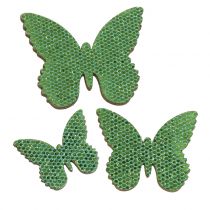 Prodotto Decorazione da controllare Butterfly Green-Glitter 5/4 / 3cm 24pcs