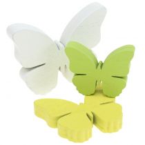 Farfalla in legno bianco / giallo / verde 3 cm - 5 cm 48 pezzi