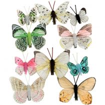 Farfalla decorativa su clip assortiti 5 cm - 8 cm 10 pezzi