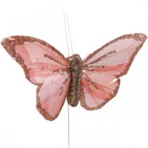 Prodotto Farfalle con mica, decorazioni nuziali, tappi decorativi, piuma farfalla gialla, beige, rosa, bianca 9,5×12,5 cm 12 pezzi