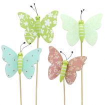 Spilla fiore farfalla legno 18 cm 12 pezzi