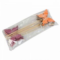 Prodotto Spina fiore in legno farfalla colorata 9cm/29cm 12pz