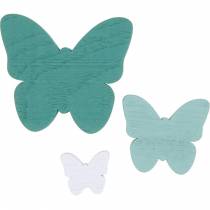 Prodotto Farfalle da sparpagliare in legno verde, menta, bianco 29 pz