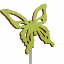 Borchie di fiori farfalla legno 7x5,5cm 12 pezzi assortiti