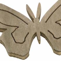 Farfalla in legno bianco, crema, marrone assortiti 4 cm 72 pezzi decorazione da tavola primavera