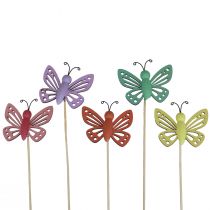 Prodotto Tappi per fiori decorazione primaverile Farfalle decorative in legno 6×8 cm 10pz