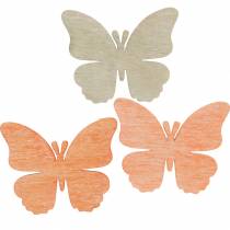 Farfalle da spolverare Farfalla decorativa in legno arancio, albicocca, marrone 72pz