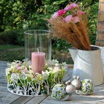 Lumache con fiori decorazione estiva decorazione da tavola grigio/blu/verde 9,5 cm set da 2