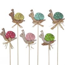 Prodotto Tappi per fiori lumache decorative in legno colorate 8,5×8 cm 12 pz